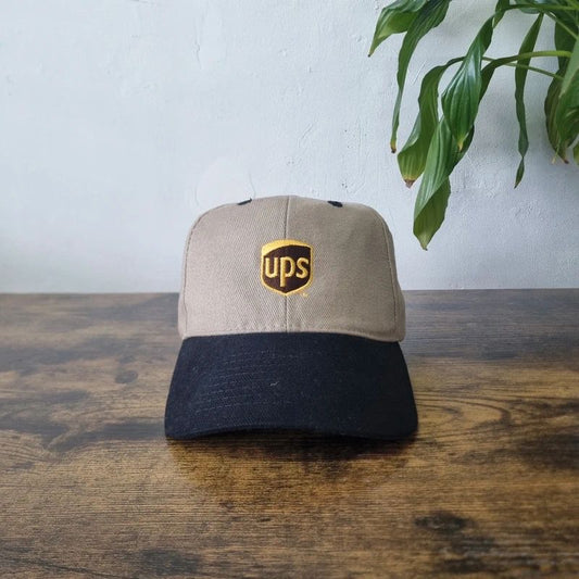 Vintage American baseball Hat Snapback cap one size adjustable brown black UPS