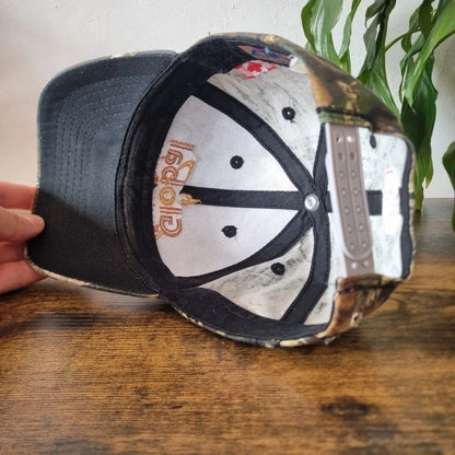 Vintage American baseball Snapback cap one size adjustable khaki brown firestop real tree