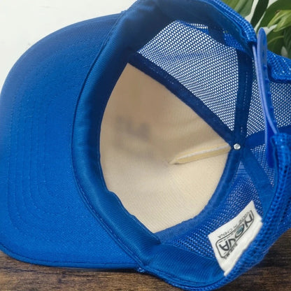 Vintage American Trucker Hat Snapback cap one size adjustable blue white Miller lite beer