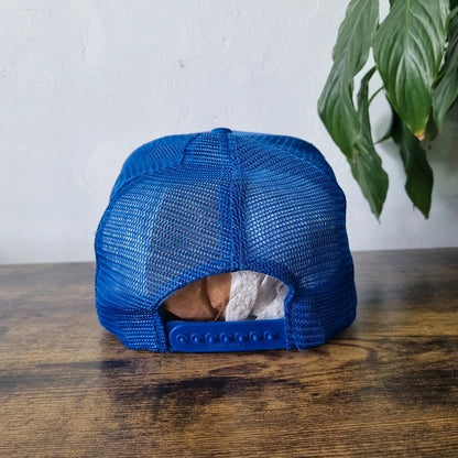 Vintage American Trucker Hat Snapback cap one size adjustable blue Warren dahlin election