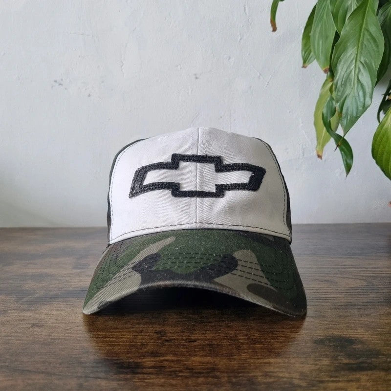 Vintage womens Chevrolet Baseball Hat Snapback cap one size adjustable white green