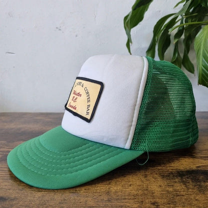 Vintage American Trucker Hat Snapback cap one size green white nesters laundry &coffee