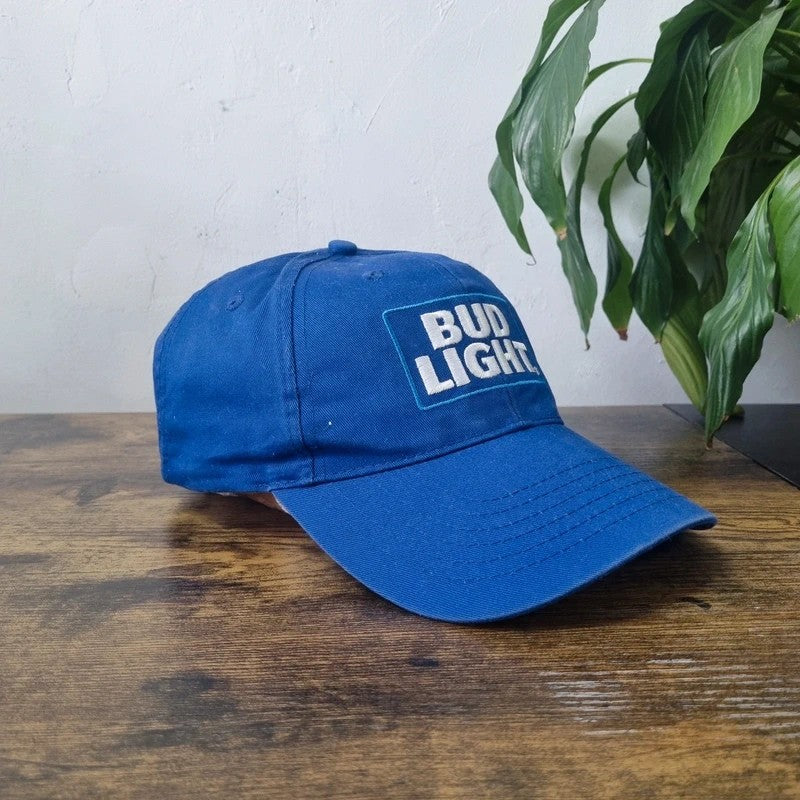 Bud light Baseball Hat Snapback cap one size adjustable blue
