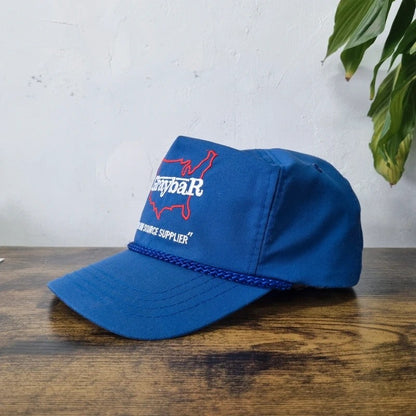 Vintage American Trucker Hat Snapback cap one size adjustable blue graybar