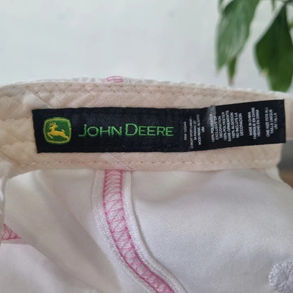 Vintage John deere Baseball Hat Snapback cap one size adjustable pink white