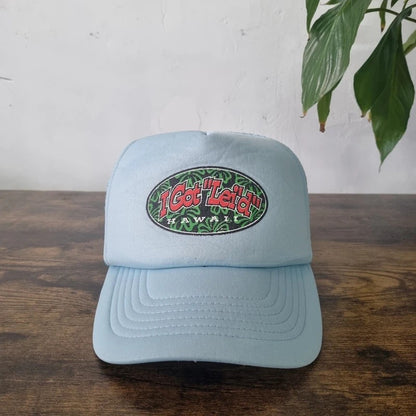Vintage American Trucker Hat Snapback cap one size adjustable blue hawaii i got leid