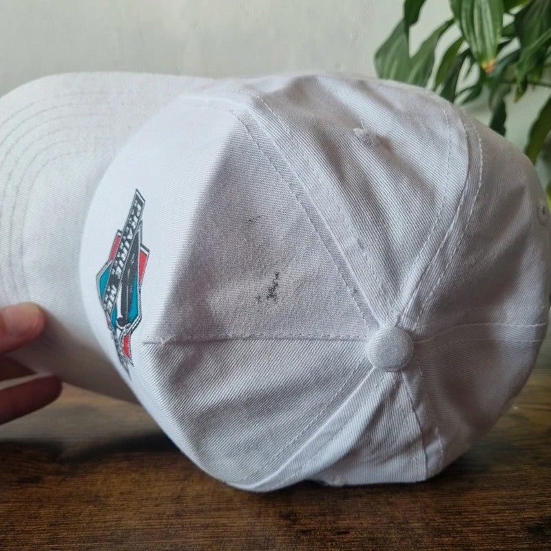 Vintage American Trucker Hat Snapback cap one size white Prairie Meadows Racetrack and Casino