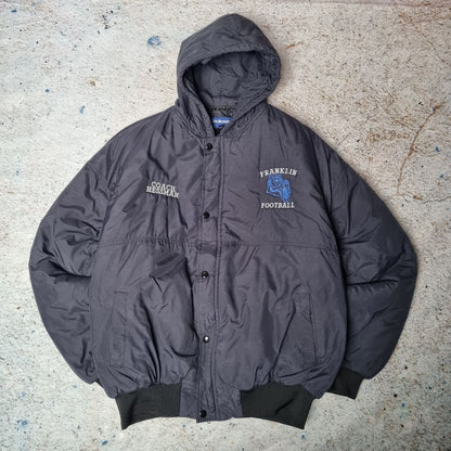 Holloway Bomber Puffer Jacket Vintage Franklin Grizzlies - Black - Size XL