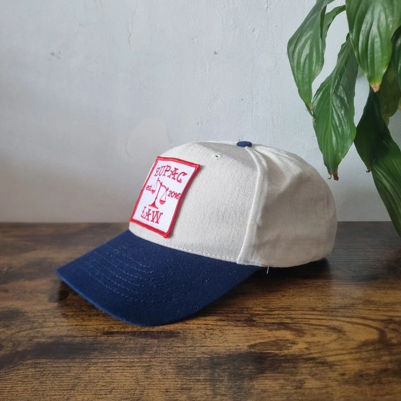 Vintage American baseball Hat Snapback cap one size adjustable cream navy Zupac law