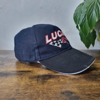 Vintage American Baseball Hat Snapback cap one size adjustable black Lucy's Oil racing