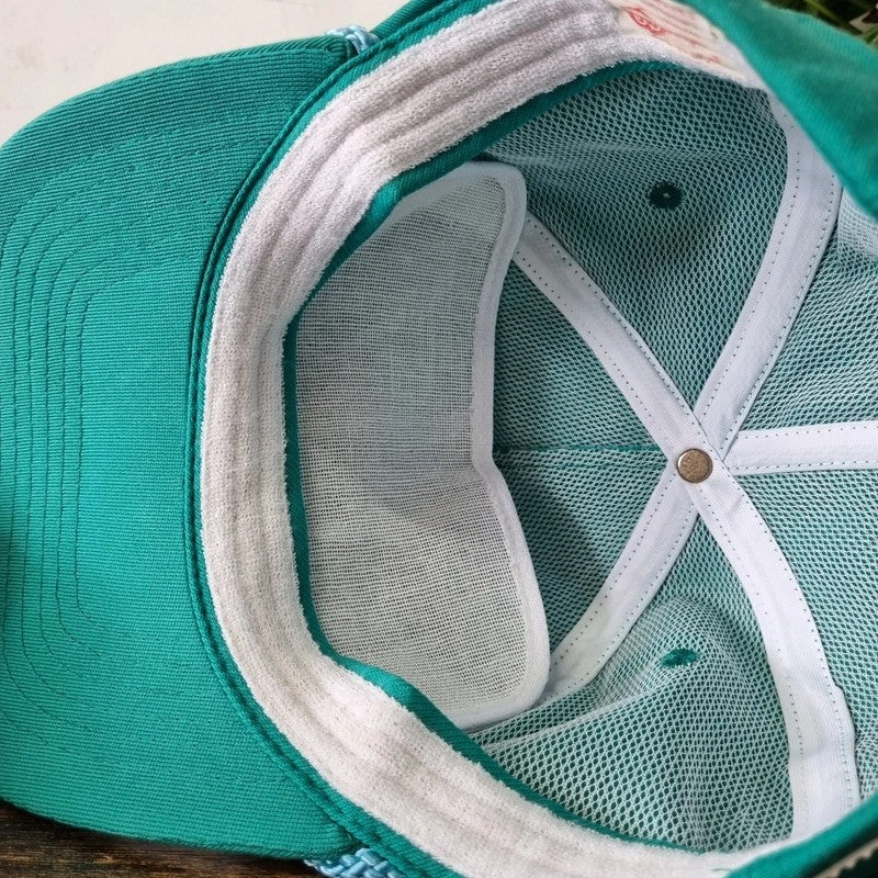 Vintage American Trucker Hat Snapback cap one size adjustable acco feeds green farming