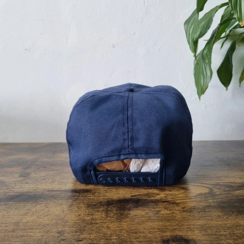 Vintage American Trucker Hat Snapback cap one size adjustable At&T navy
