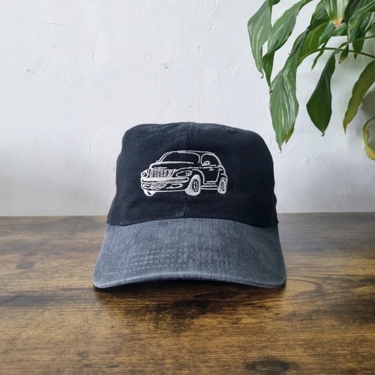 Vintage American Baseball Hat Snapback cap one size adjustable black grey Chrysler PT Cruiser