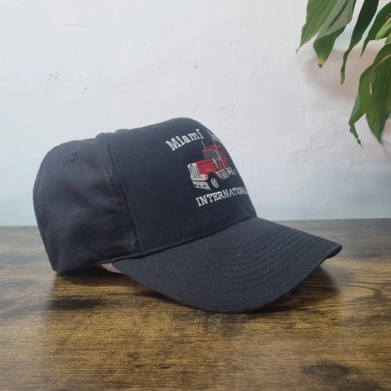 Vintage American Baseball Hat Snapback cap one size adjustable black truck miami valley