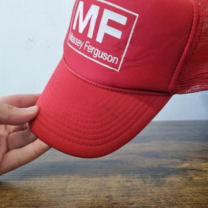 Vintage American Trucker Hat Snapback cap one size adjustable red MF massey fergeson