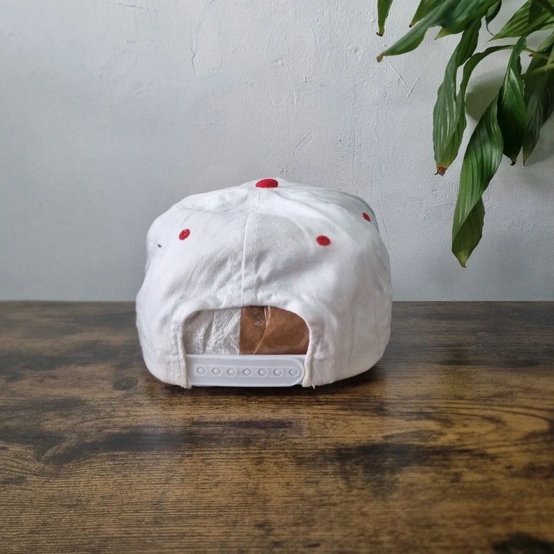 Vintage American Trucker Hat Snapback cap one size adjustable Scmi white red