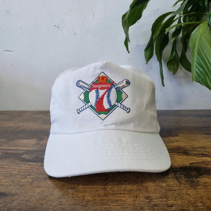 Vintage American Trucker Hat Snapback cap one size adjustable white Seagram's 7