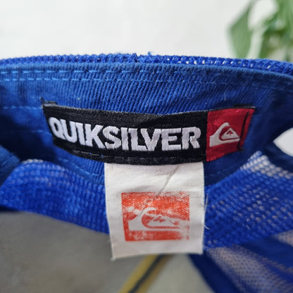 Vintage Quicksilver Trucker Hat Snapback cap one size adjustable Blue