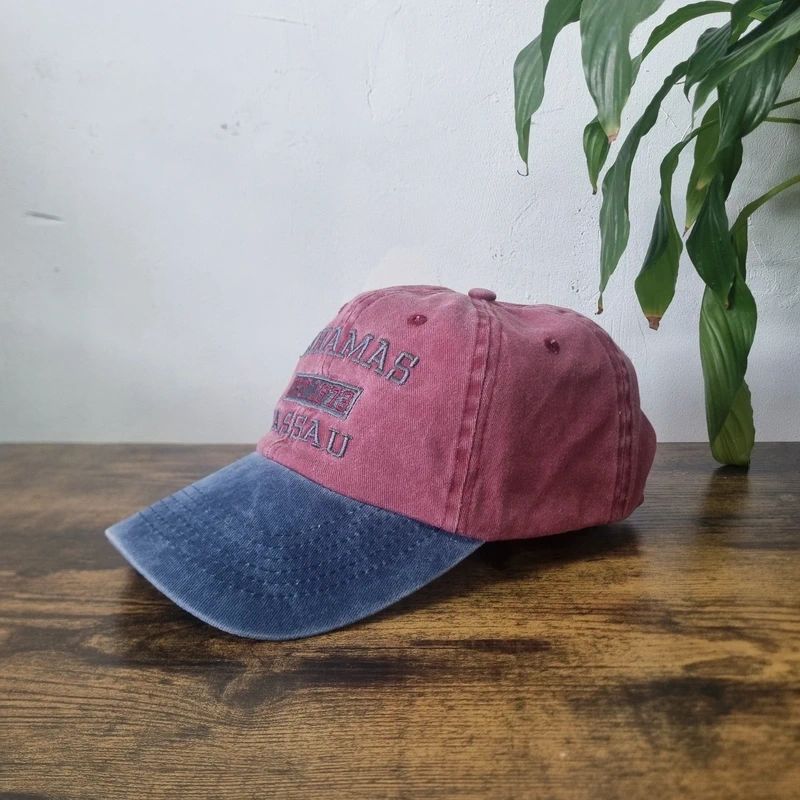 Vintage American Baseball Hat Snapback cap one size adjustable red blue bahamas