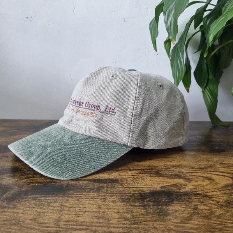 Vintage American Baseball Hat Snapback cap one size adjustable scott lawson grey green