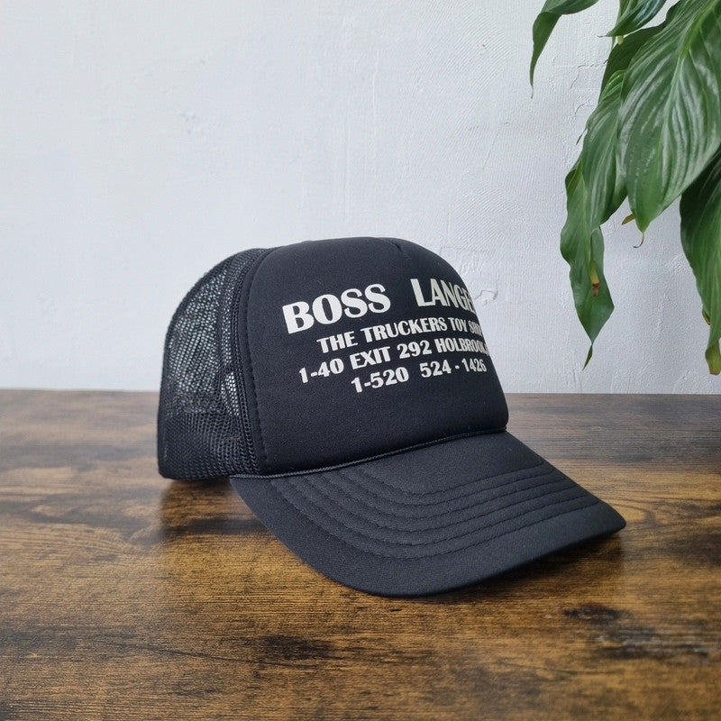 Vintage American Trucker Hat baseball Cap one size adjustable black white