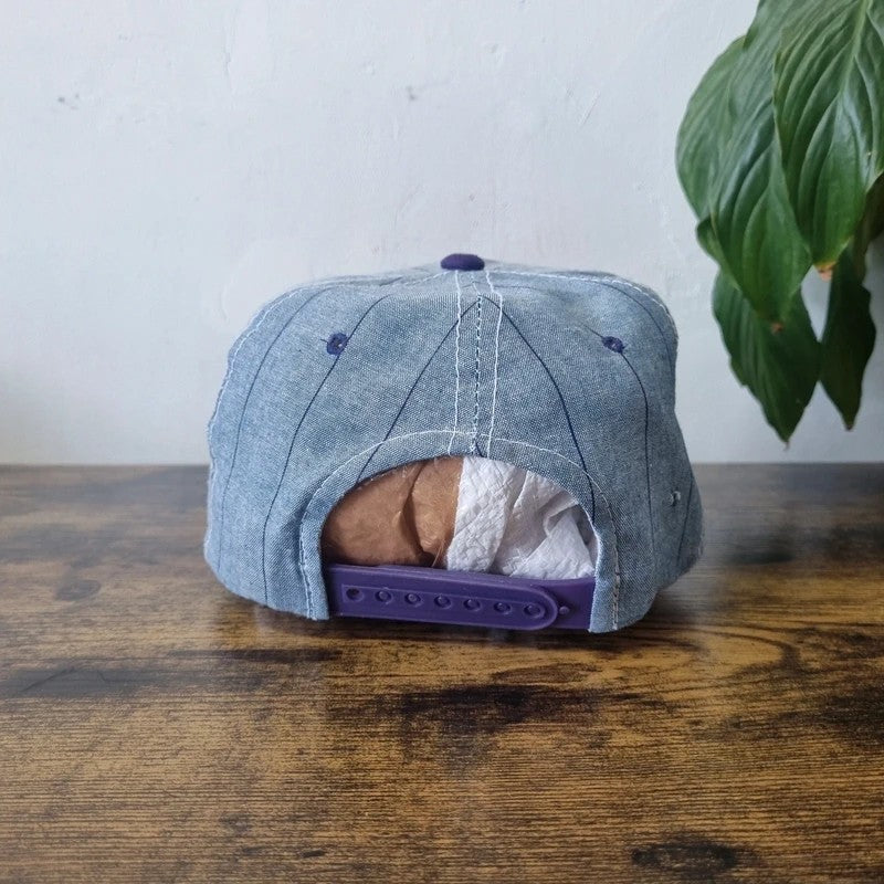 Vintage American Baseball Hat Snapback cap one size adjustable blue purple southwesternn
