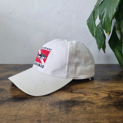 Vintage American Baseball Hat Snapback cap one size adjustable Nassau Bahamas White shark