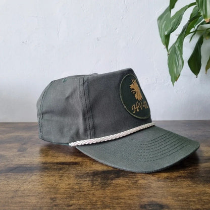Vintage American Trucker Hat Snapback cap one size adjustable green HV 02 lion
