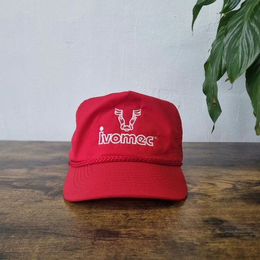 Vintage American Trucker Hat snapback mesh one size adjustable red white ivomec