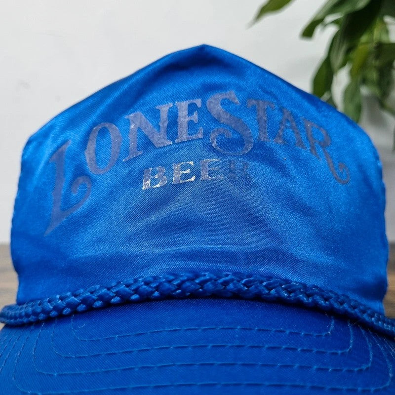 Vintage American Trucker Hat Snapback cap one size adjustable blue longstanding beer