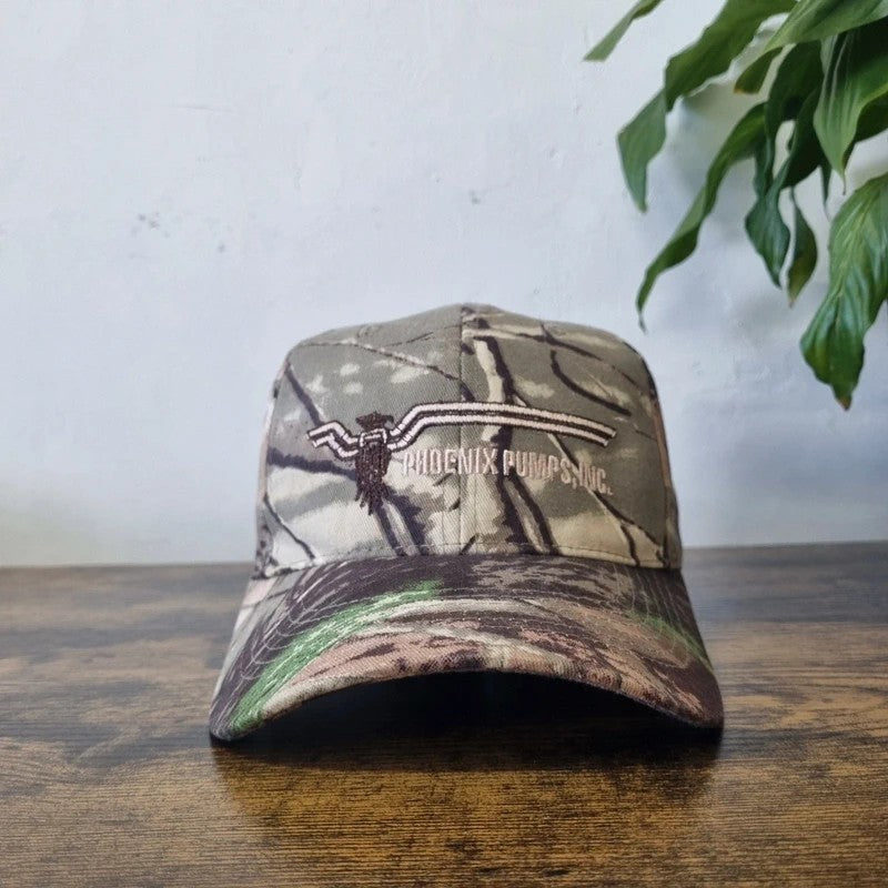 Vintage American Baseball Hat Snapback cap one size beige khaki realtree camo phoenix pumps