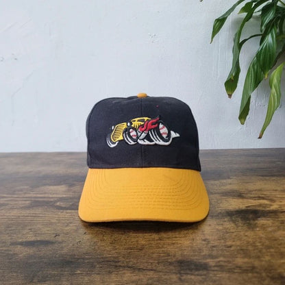 Vintage American Bowling Green Hot Rods baseball Hat Snapback cap one size adjustable black yellow