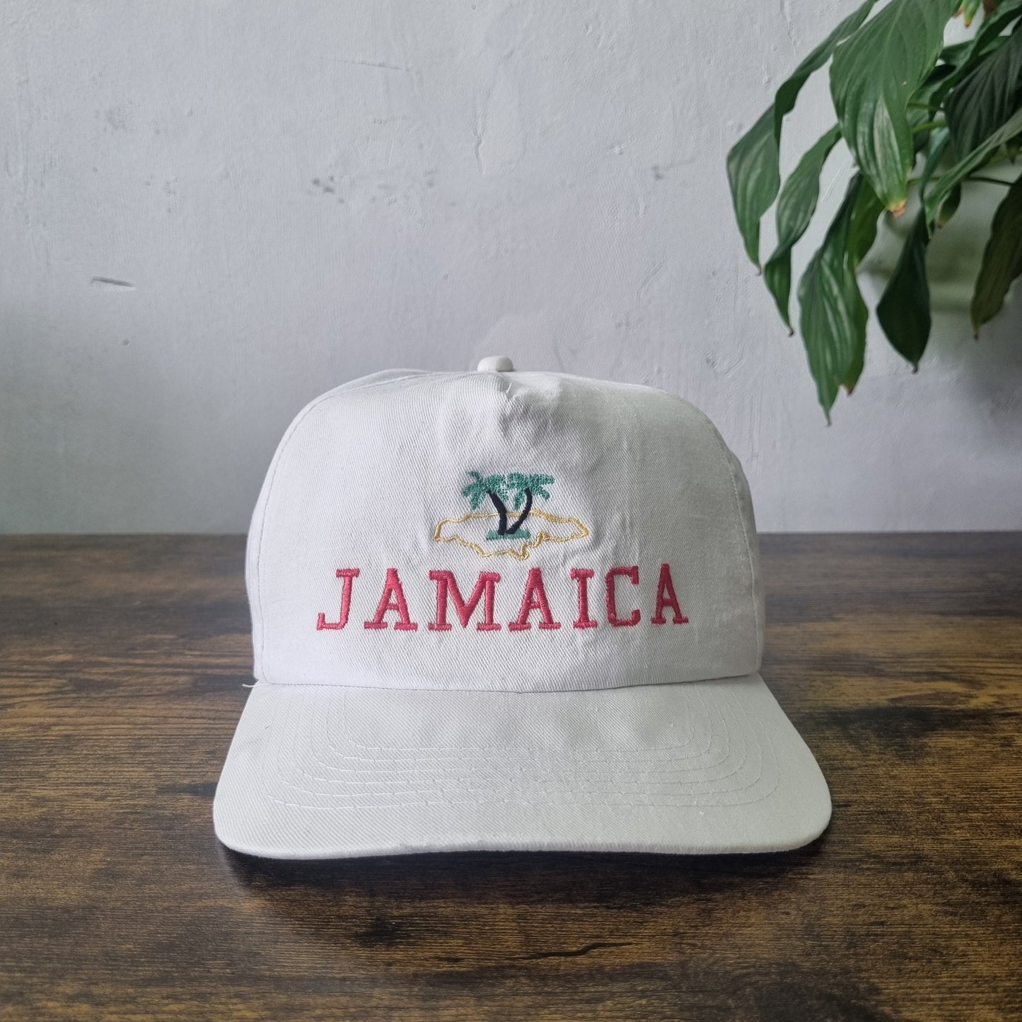 Vintage American Baseball Hat Snapback cap one size adjustable Jamaica white