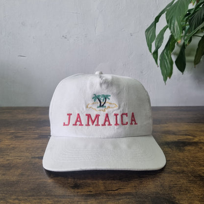 Vintage American Baseball Hat Snapback cap one size adjustable Jamaica white
