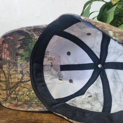 Vintage American Baseball Hat Snapback cap one size khaki green realtree camo deer maryland