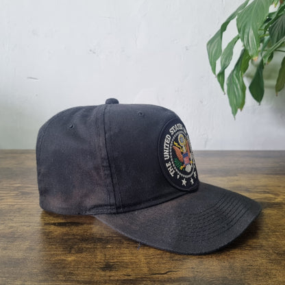 Vintage American Trucker Hat Snapback cap one size adjustable sun fade black