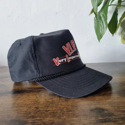 Vintage American Trucker Hat Snapback cap one size adjustable black VIP