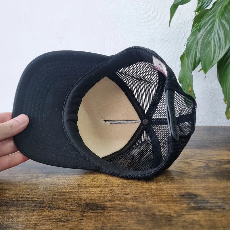 Vintage American Trucker Hat baseball Cap one size adjustable black white