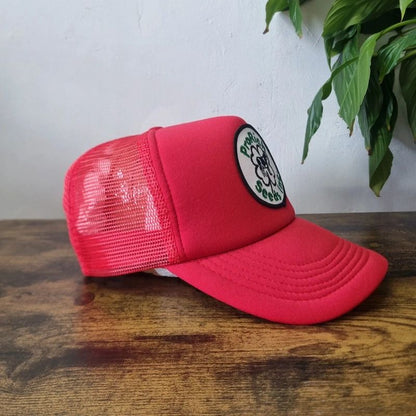 Vintage American Trucker Hat Snapback cap one size adjustable red pro rich cow