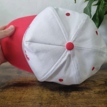 Vintage American baseball Hat Snapback cap one size adjustable red white Williams painting