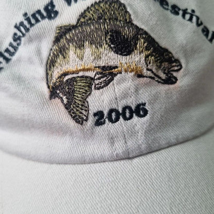 Vintage American Baseball Hat Snapback cap one size adjustable white fishing walleye festival