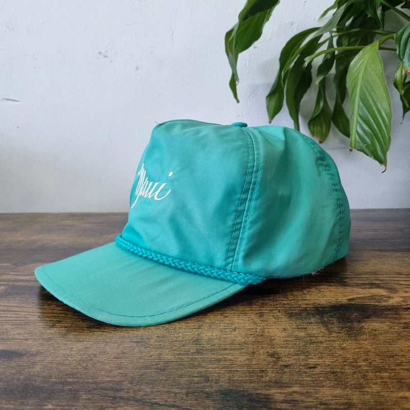 Vintage American Trucker Hat Snapback cap one size adjustable green Maui