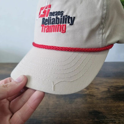 Vintage American Trucker Hat Snapback cap one size adjustable beige CSI