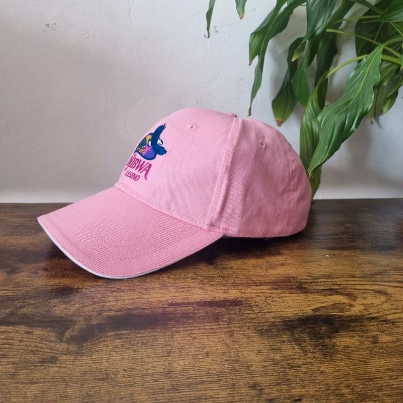 Vintage American Baseball Hat Snapback cap one size adjustable rose pink Ojibwa Casino