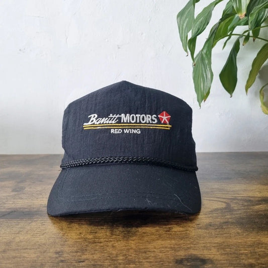 Vintage American Trucker Hat Snapback cap one size adjustable black Banitt Motors