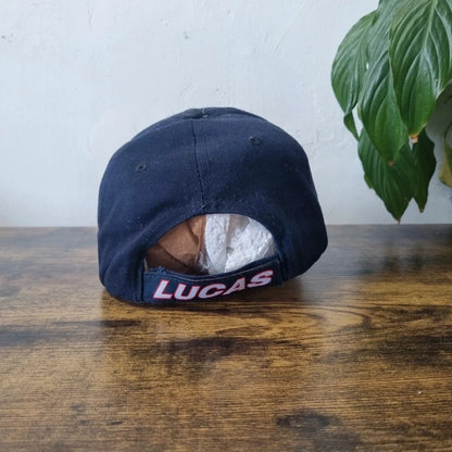 Vintage American Baseball Hat Snapback cap one size adjustable black Lucy's Oil racing