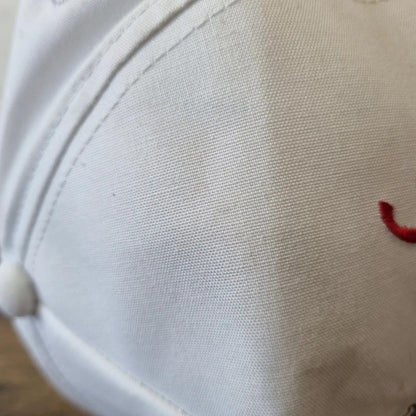Vintage American Trucker Hat Snapback cap one size adjustable white Ozark alabaster flower