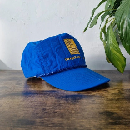 Vintage American Trucker Hat Snapback cap one size adjustable blue vinyl siding