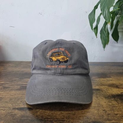 Vintage American Baseball Hat Snapback cap one size grey Jeep survived the drive crown king