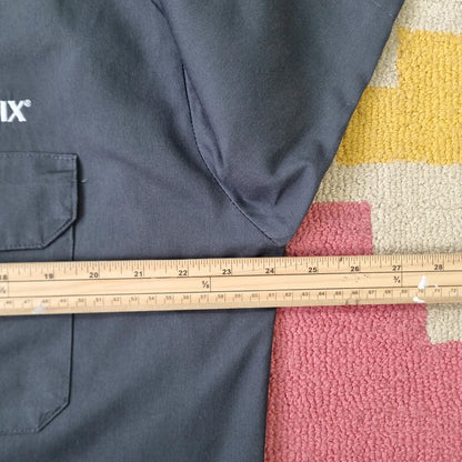 Vintage Dickies Boxy Fit Cropped Shirt Short Sleeve large plain grey button Up Skater Y2K Surf